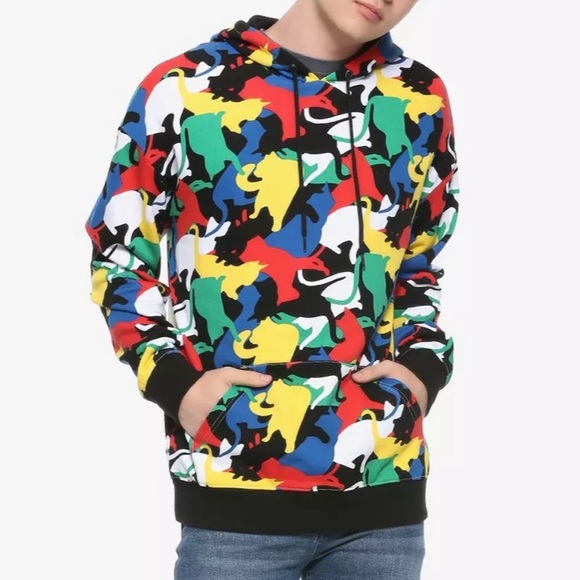 Hot Topic Cat Camo Medium Multicolored Hoodie Sweatshirt - Picture 2 of 4